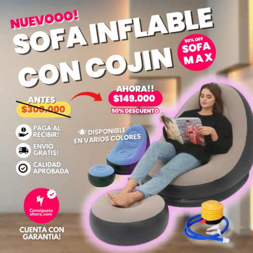 sofa inflable con cojin de vendiverso.com