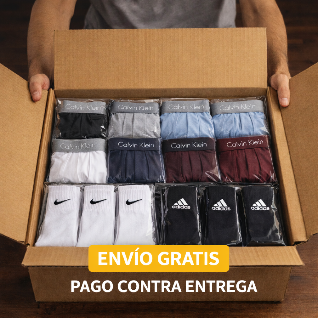 Pack Calvin Klein de 10 Boxer + Regalo 6 Medias 🧦