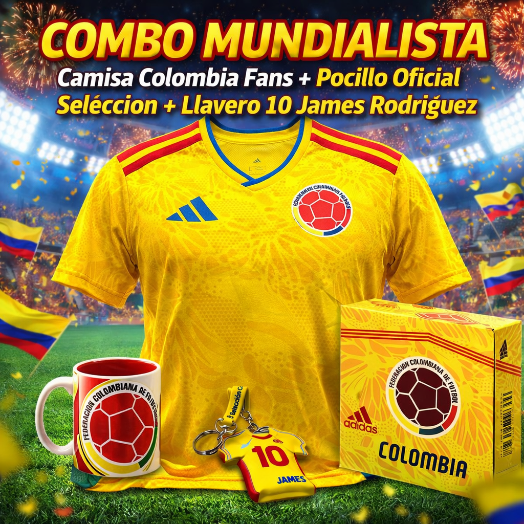 ChatGPT Image 30 mar 2026, 23_57_13 Combo Mundialista Camisa Colombia fans🎁