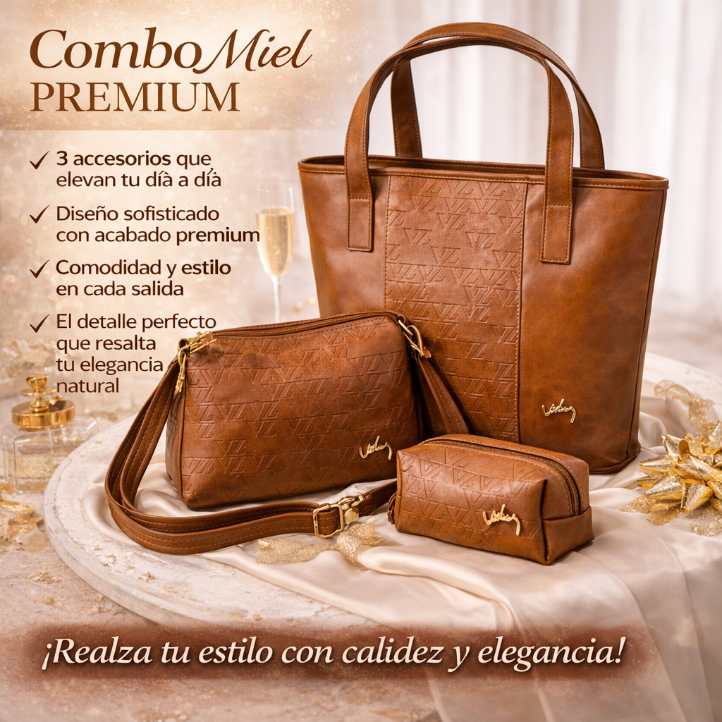 Combo Miel PREMIUM_ elegancia y estilo Combo 3 en 1 Mujer Velez 🎁