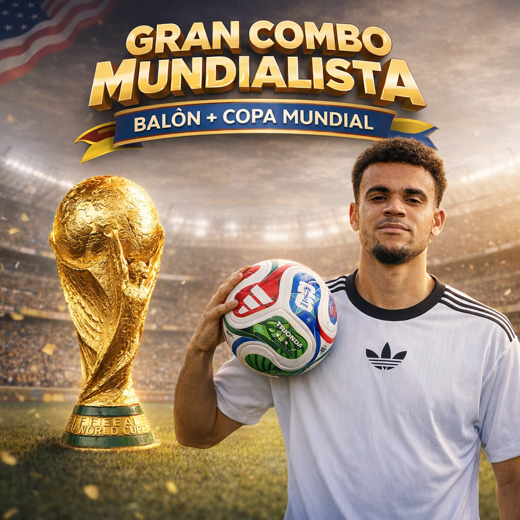 MELA CARAMELA ⚽Super Combo balón + copa mundial Estados Unidos 2026